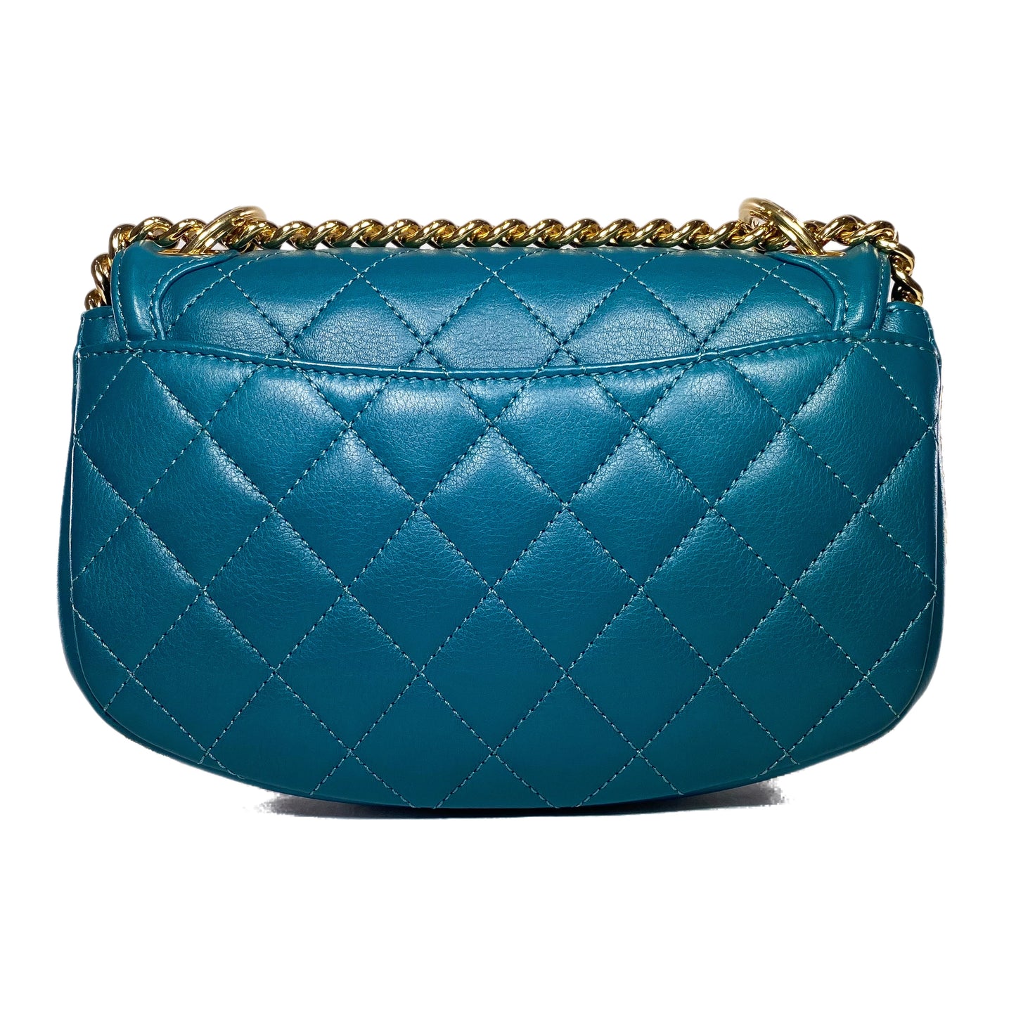 Chanel Teal Curved Shoulder Bag