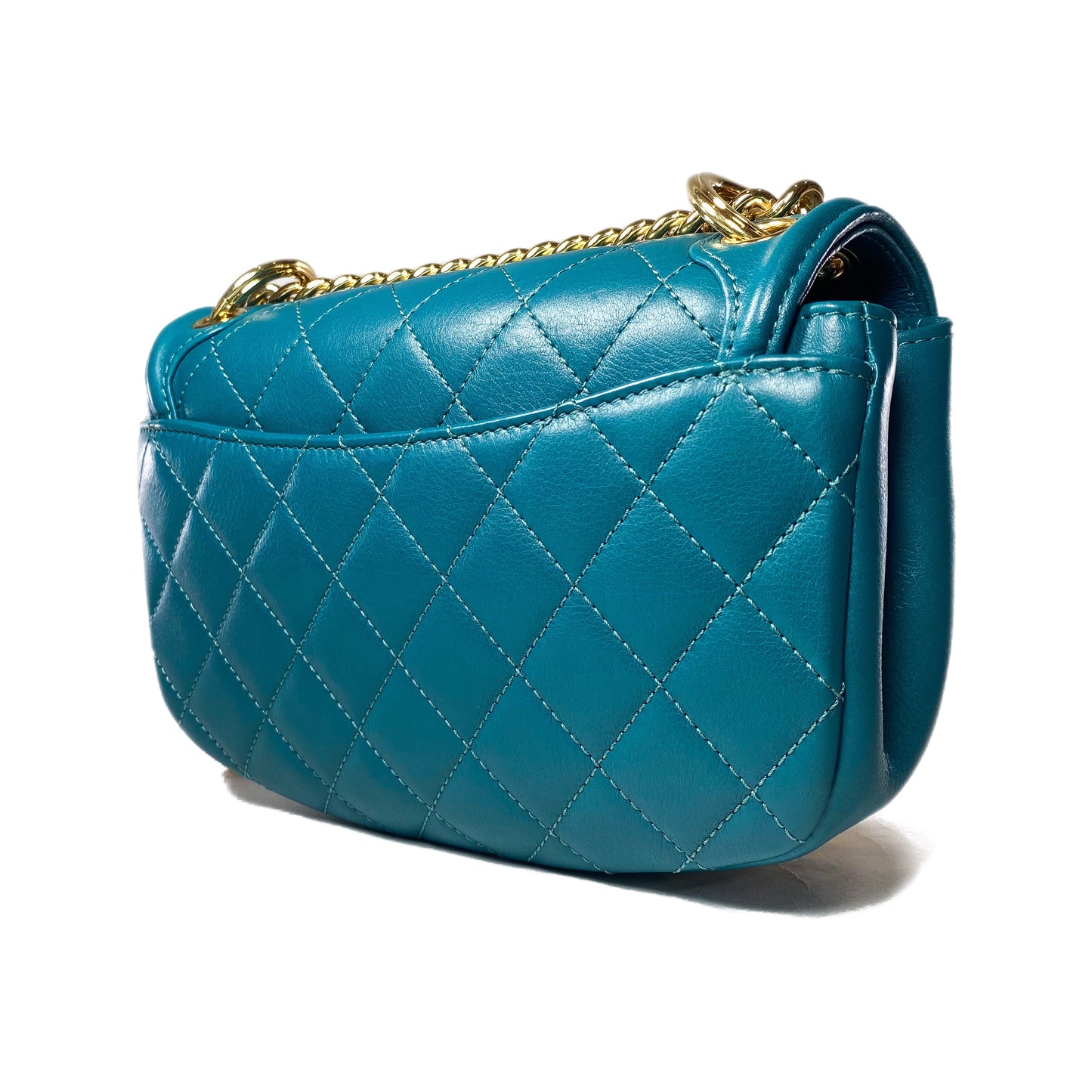 Chanel Teal Curved Shoulder Bag
