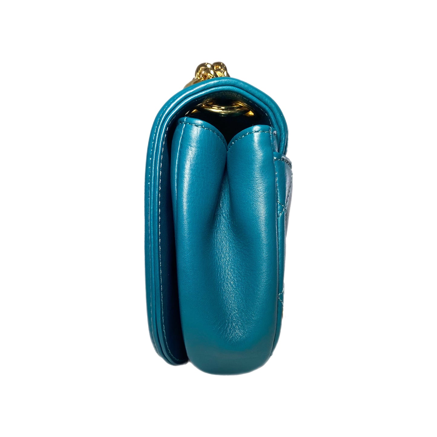 Chanel Teal Curved Shoulder Bag