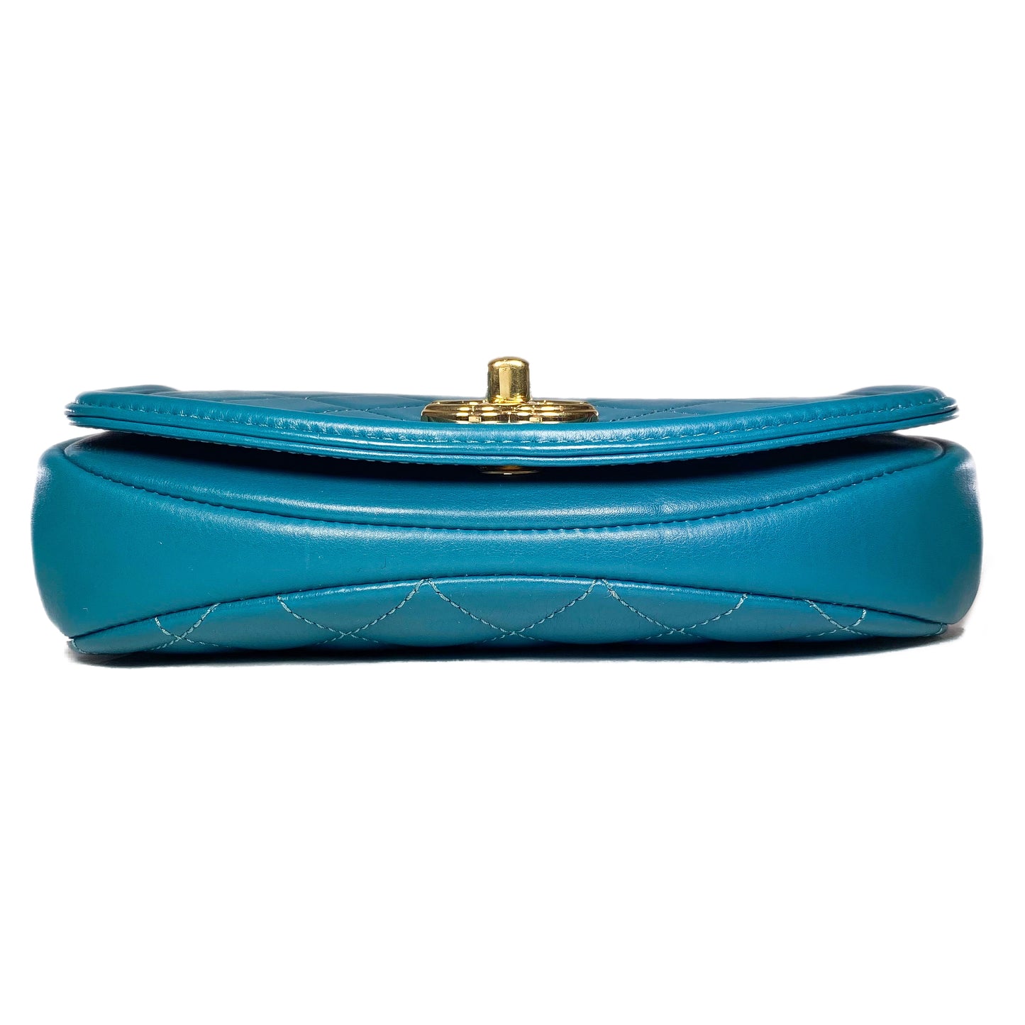 Chanel Teal Curved Shoulder Bag
