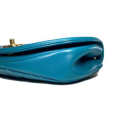 Chanel Teal Curved Shoulder Bag