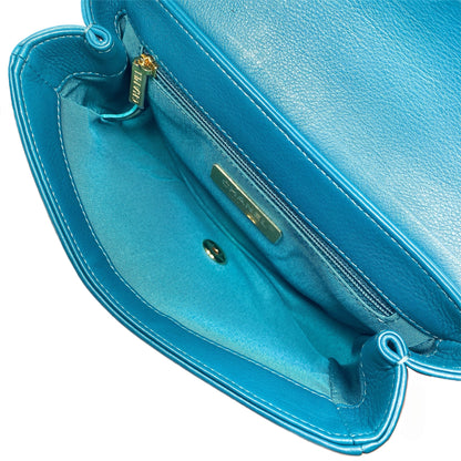 Chanel Teal Curved Shoulder Bag