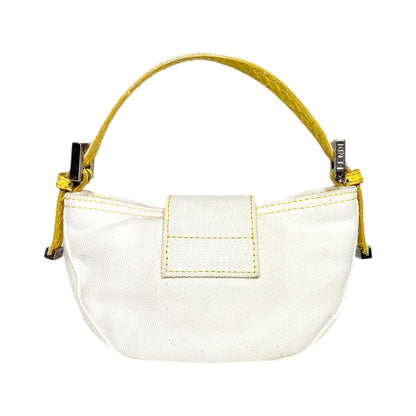 Fendi Ivory Yellow Python Mini Baguette