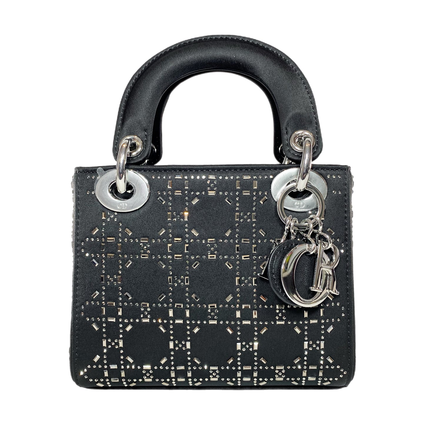 Dior Black Strass Cannage Mini Lady Dior