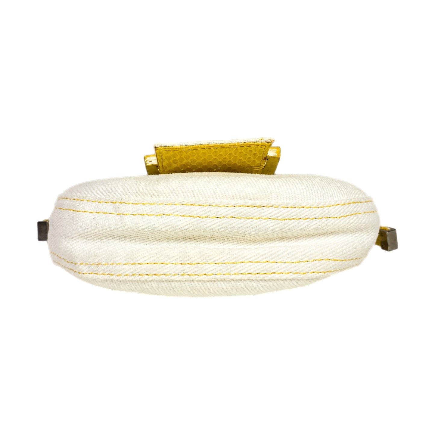 Fendi Ivory Yellow Python Mini Baguette
