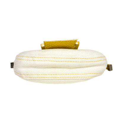 Fendi Ivory Yellow Python Mini Baguette
