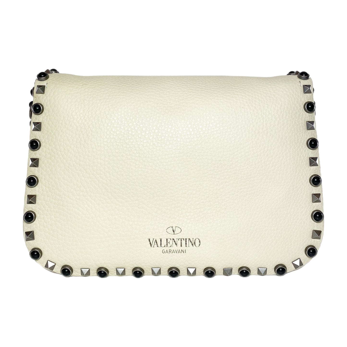 Valentino Ivory Rockstud Flap Bag
