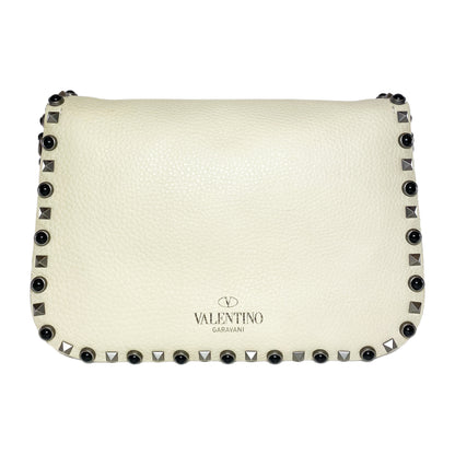 Valentino Ivory Rockstud Flap Bag