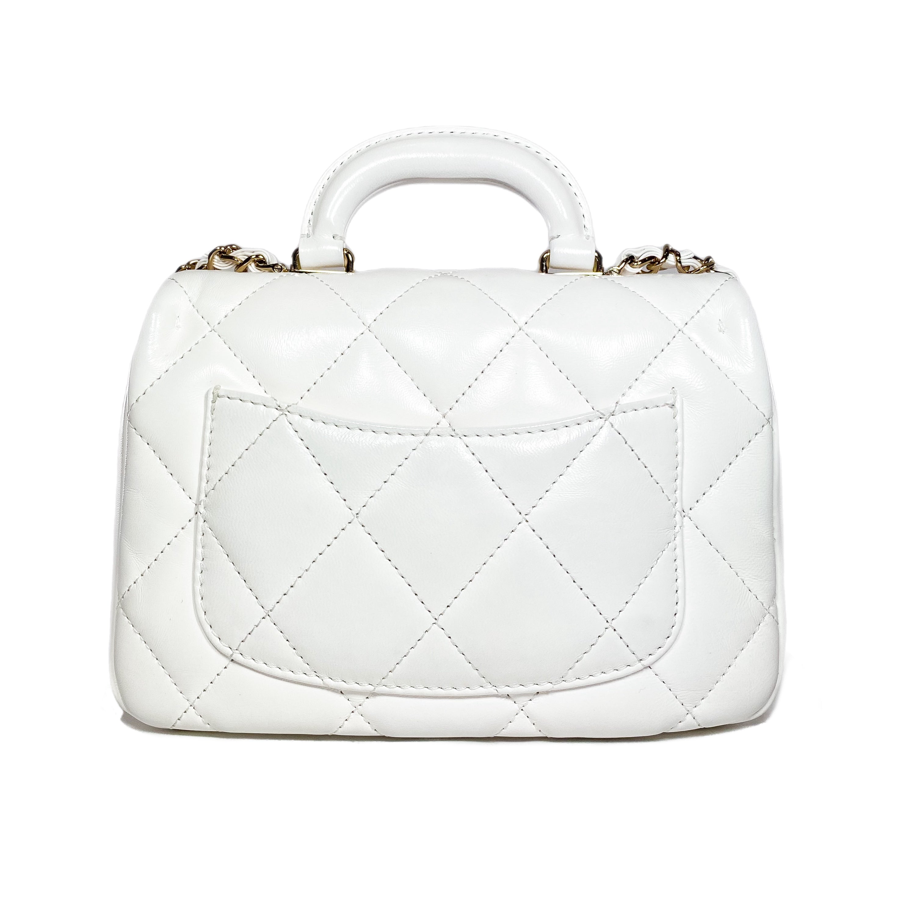 Chanel White Mini Square Top Handle