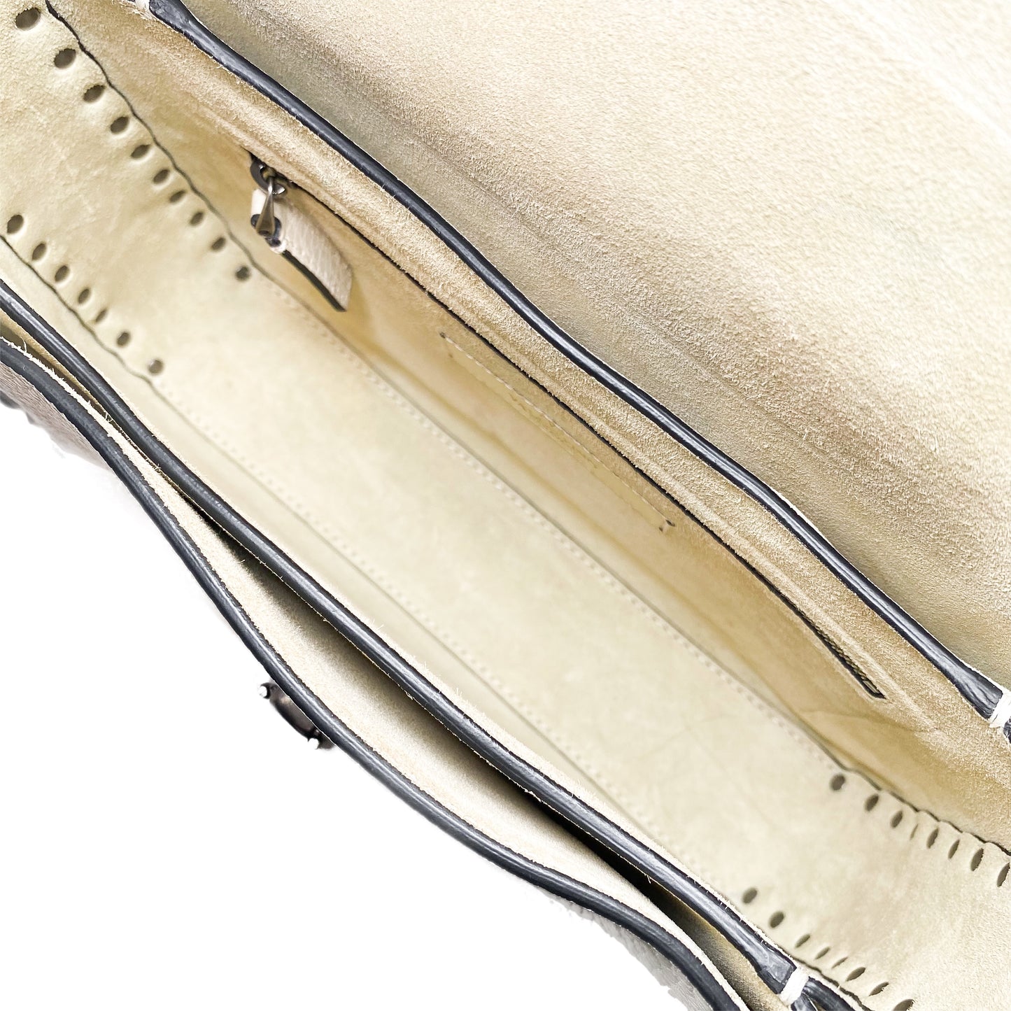 Valentino Ivory Rockstud Flap Bag