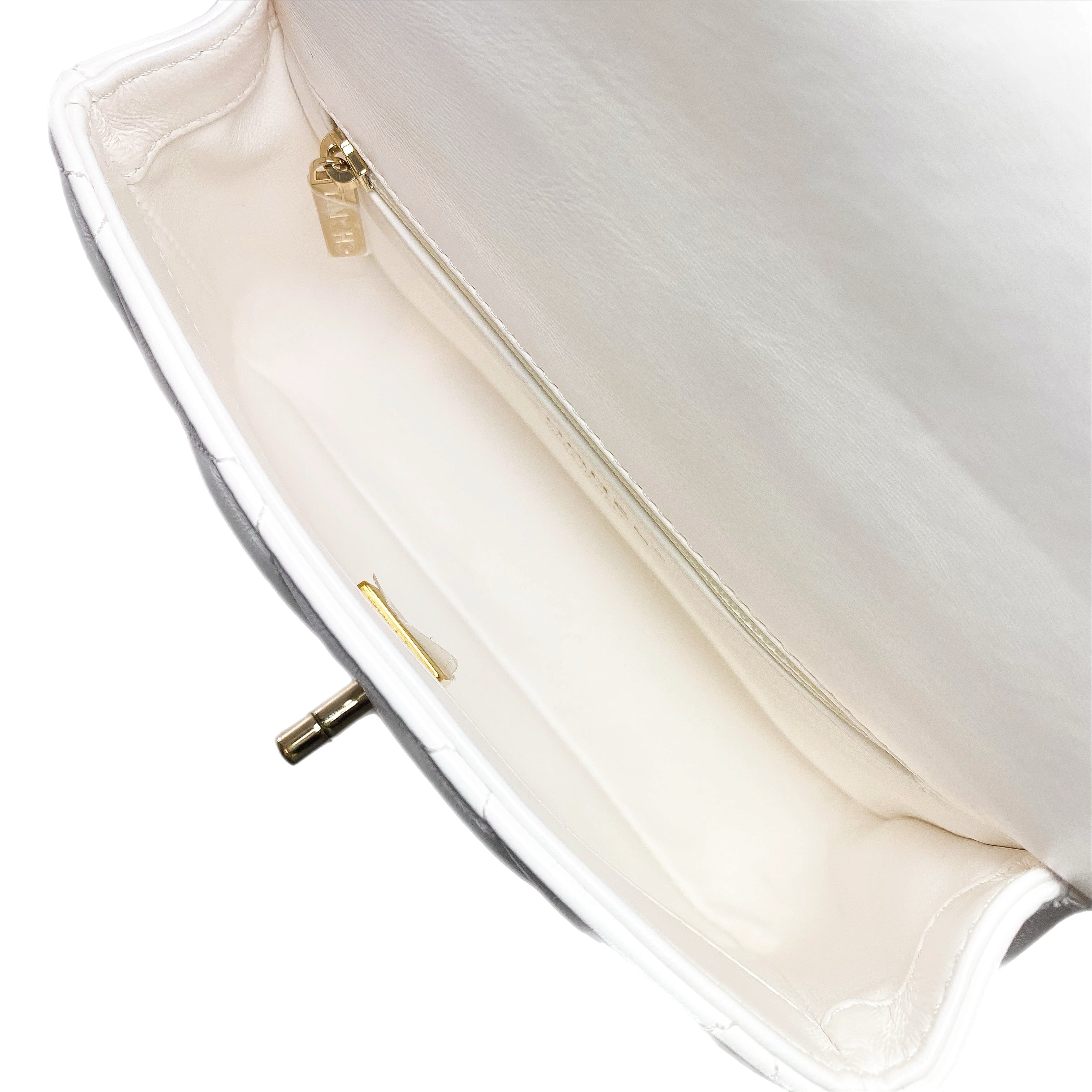 Chanel White Mini Square Top Handle