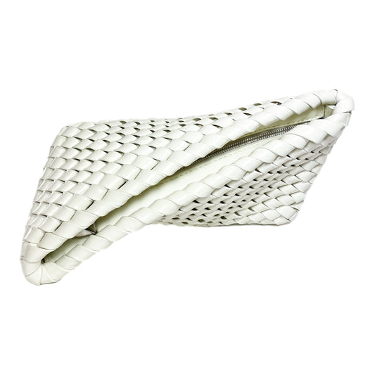 Bottega Veneta Intrecciato Slanted White Clutch