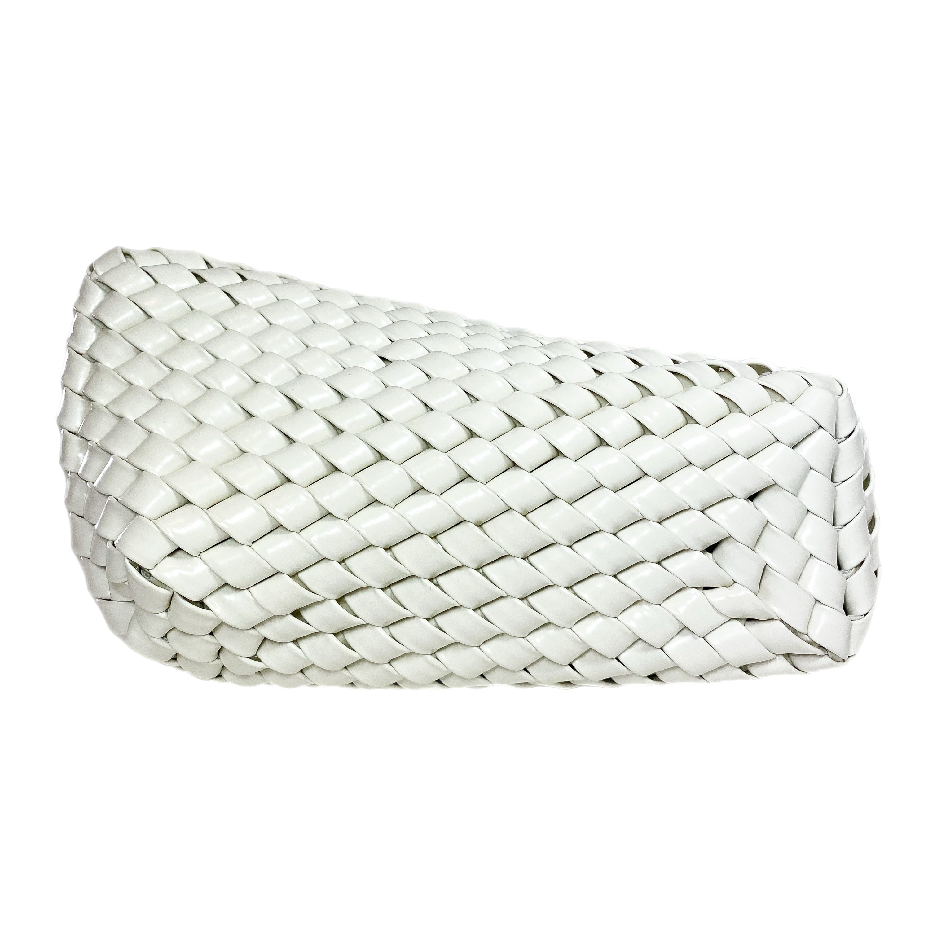 Bottega Veneta Intrecciato Slanted White Clutch | Consign of the