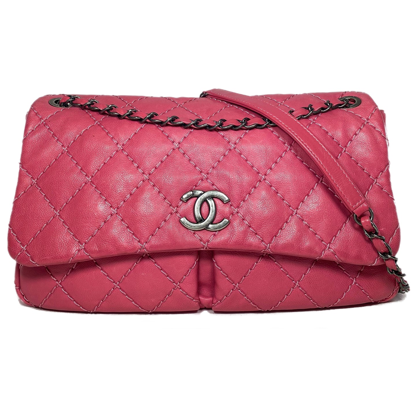 Chanel Pink Natural Beauty Split Pocket Flap Bag
