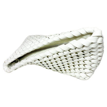 Bottega Veneta Intrecciato Slanted White Clutch