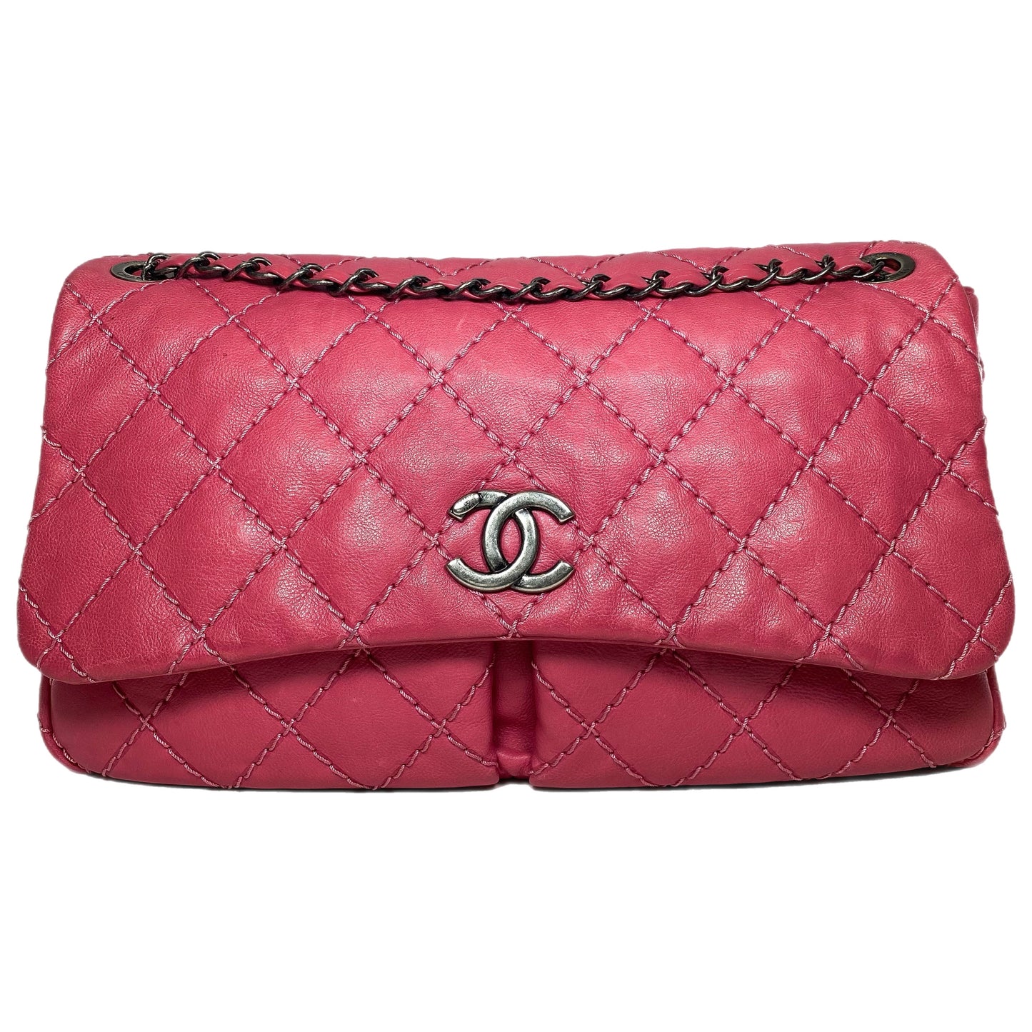 Chanel Pink Natural Beauty Split Pocket Flap Bag