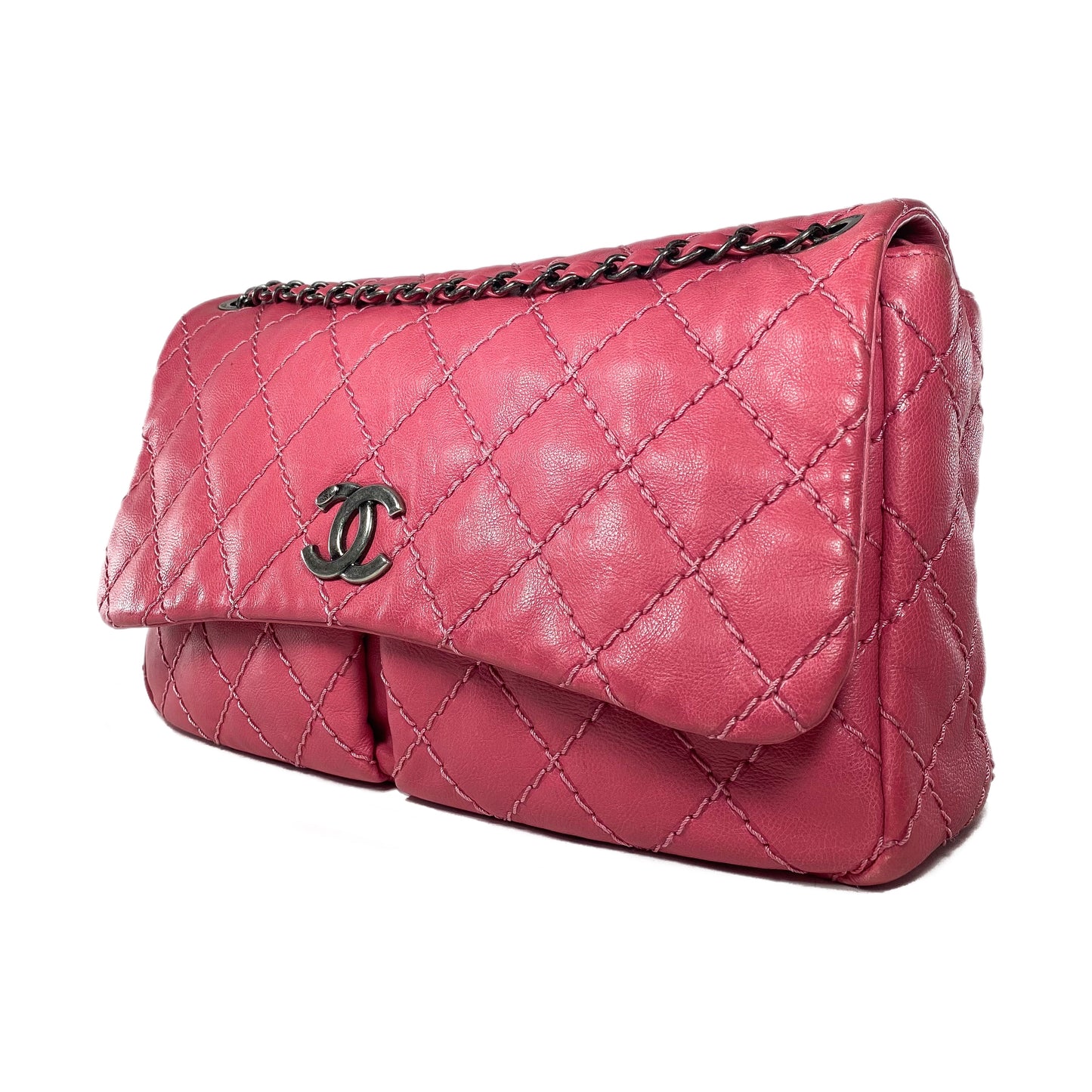 Chanel Pink Natural Beauty Split Pocket Flap Bag