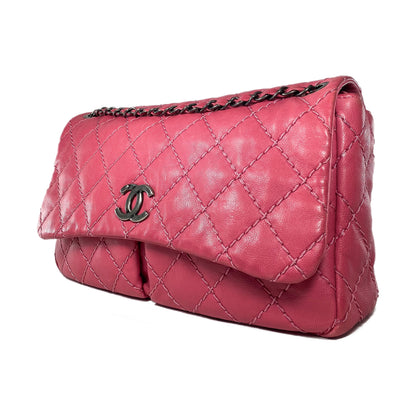 Chanel Pink Natural Beauty Split Pocket Flap Bag
