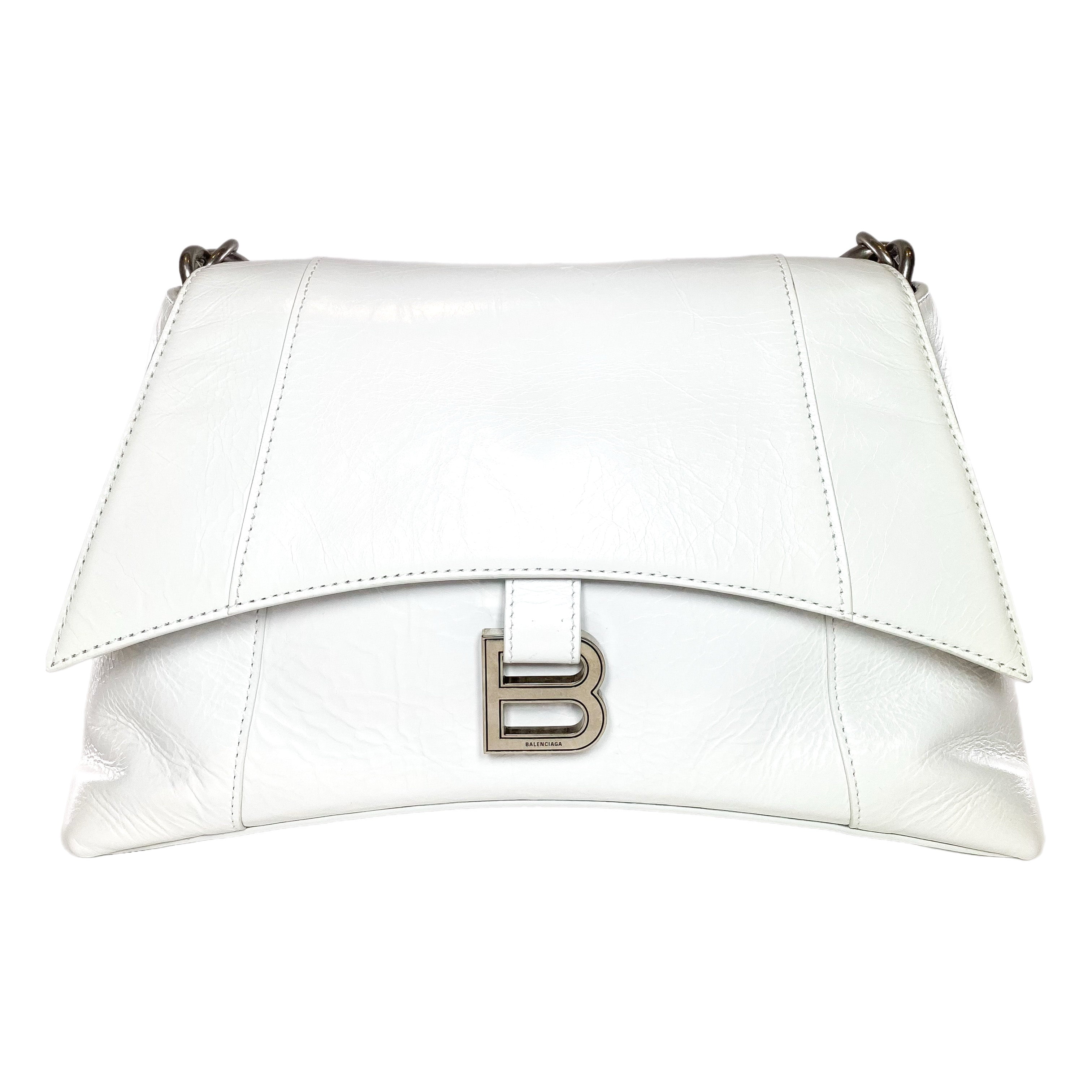 Balenciaga White Downtown Chain Shoulder Bag | Consign of