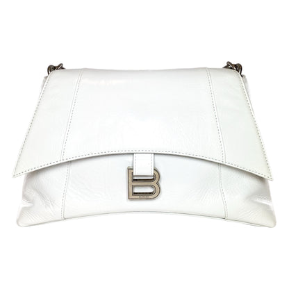 Balenciaga White Downtown Chain Shoulder Bag