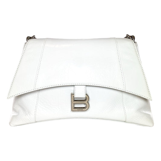 Balenciaga White Downtown Chain Shoulder Bag