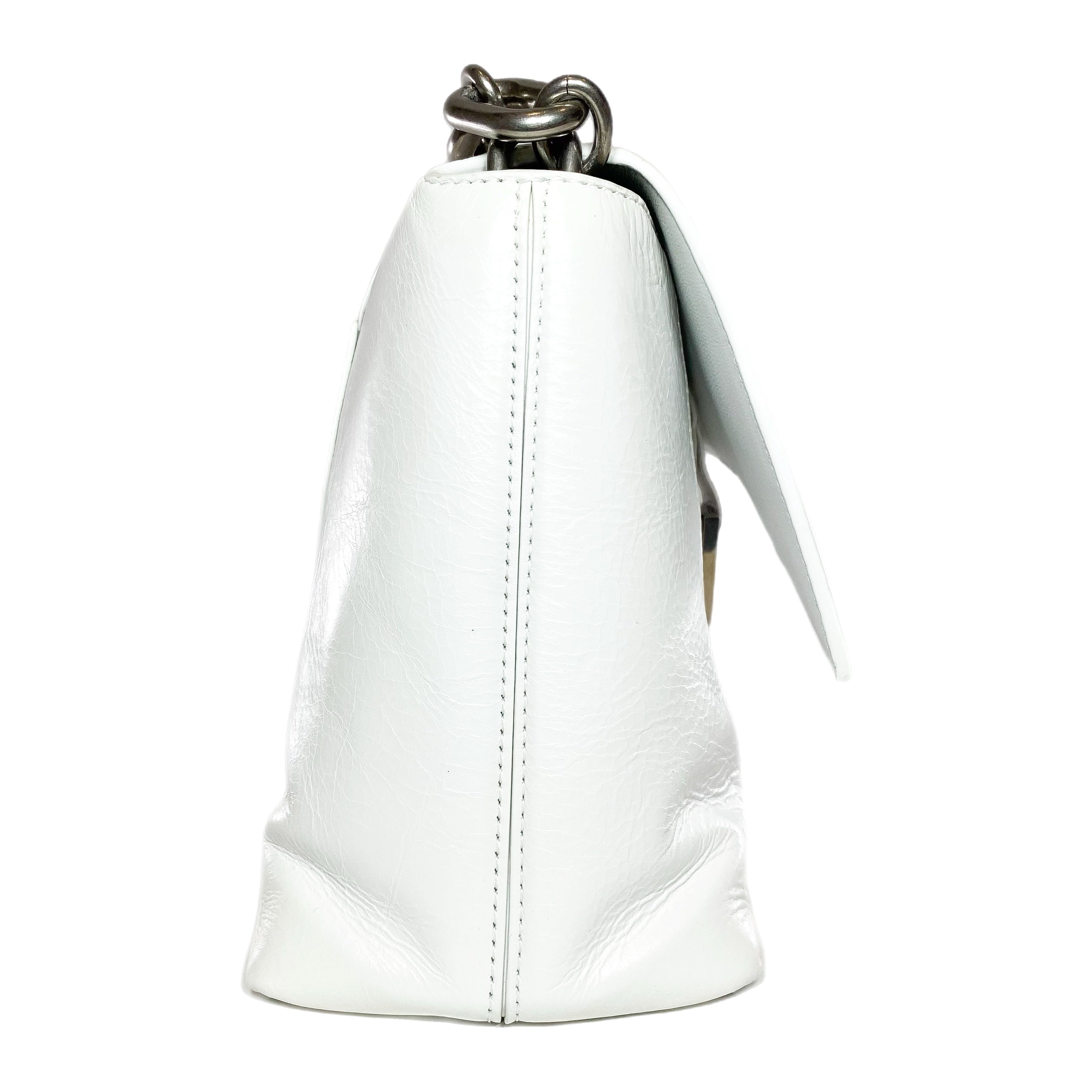 ショルダーバッグ BALENCIAGA DOWNTOWN SMALL CHAIN SHOULDER BAG WHITE 689058 AUTHENTIC Balenciaga Downtown Small Shoulder Bag w/ Chain White