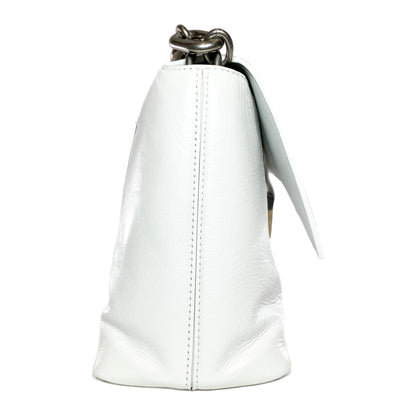 Balenciaga White Downtown Chain Shoulder Bag