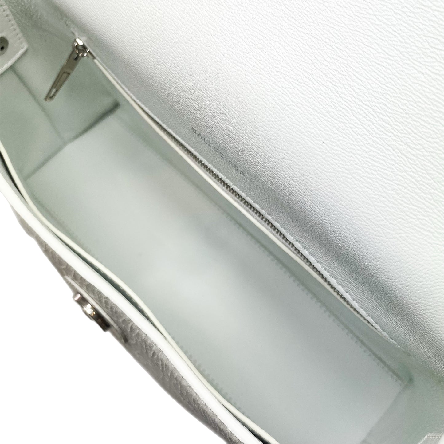 Balenciaga White Downtown Chain Shoulder Bag