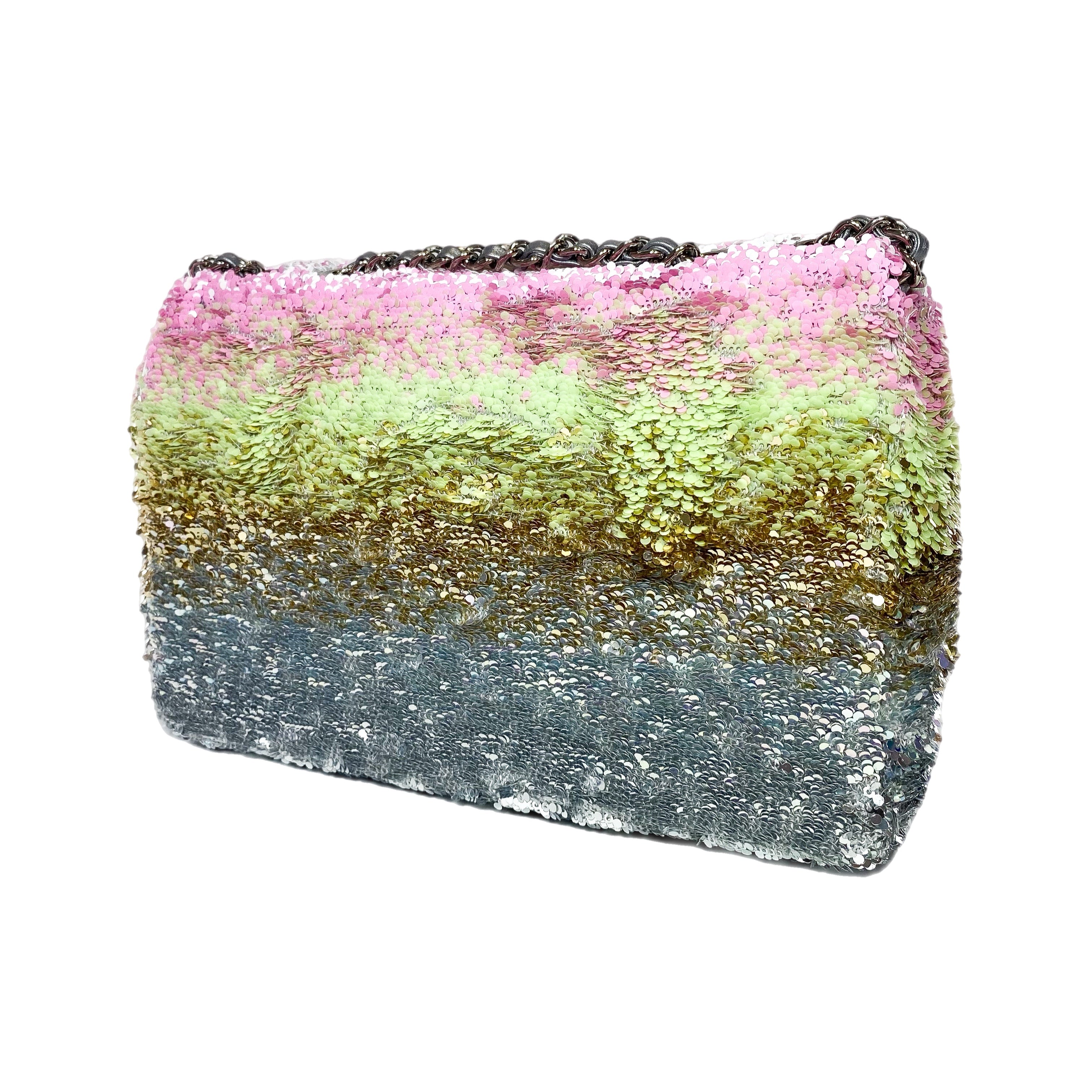 Pink sparkly chanel bag best sale