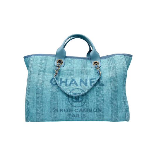 Chanel Blue Large Striped Deauville