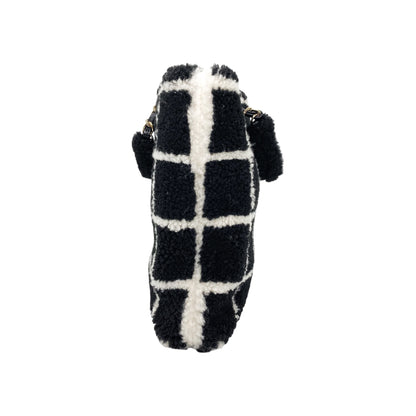 Chanel Black White Shearling Grid Tote bag