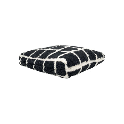 Chanel Black White Shearling Grid Tote bag