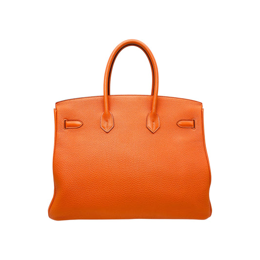 Hermes Birkin 35 Orange Togo Palladium Hardware