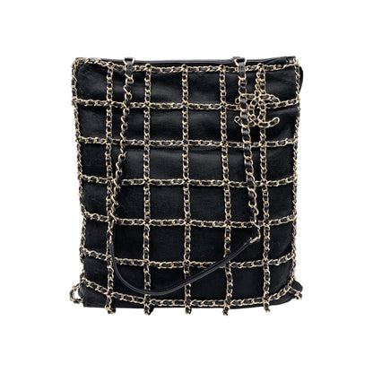 Chanel Black Chain Shopper Tote Bag