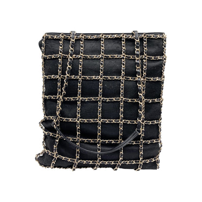 Chanel Black Chain Shopper Tote Bag