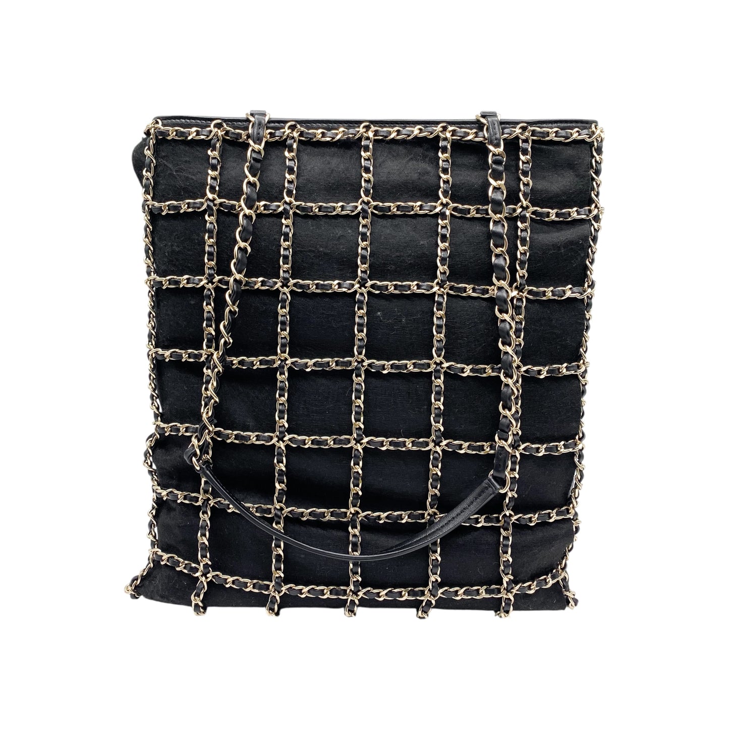 Chanel Black Chain Shopper Tote Bag