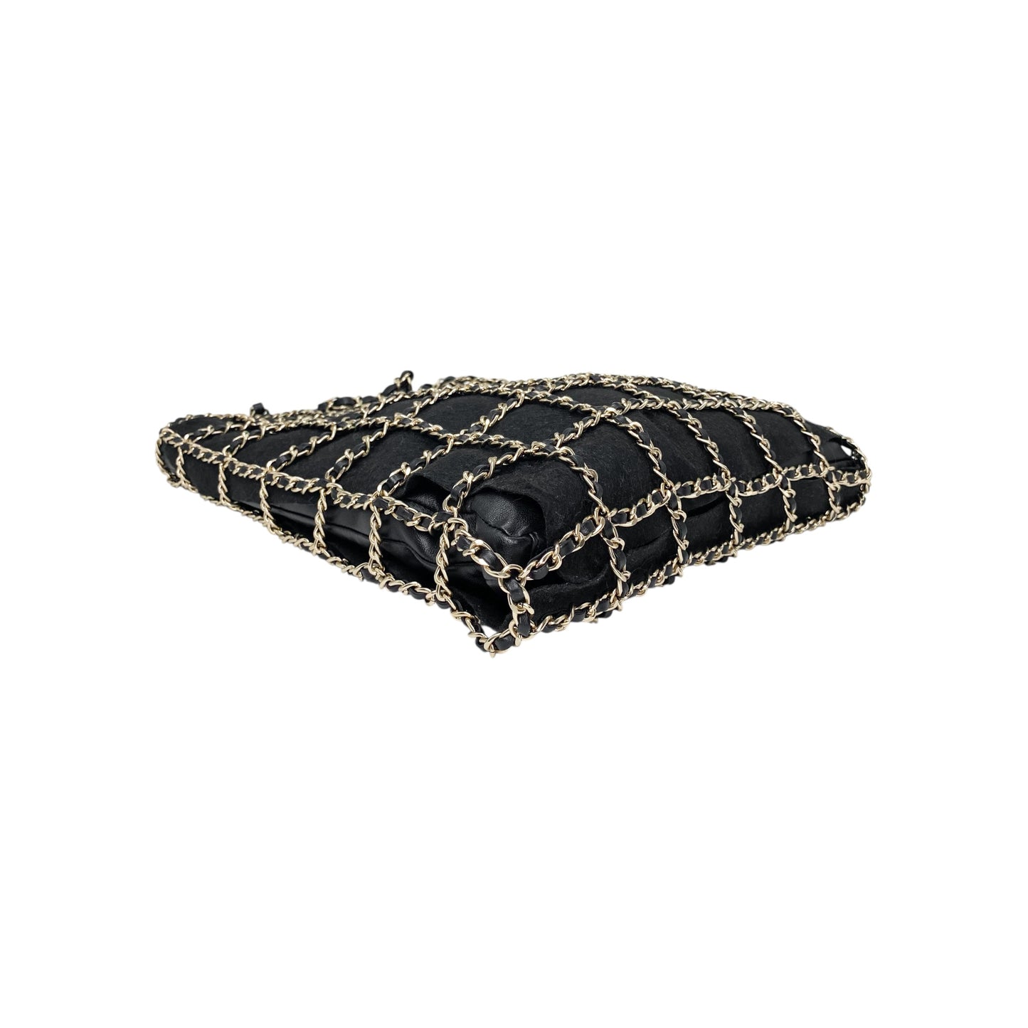 Chanel Black Chain Shopper Tote Bag