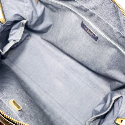 Chanel Black Stitched Maxi Logo Bowling Bag