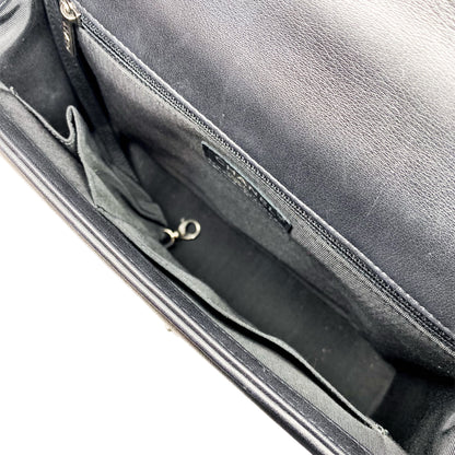 Chanel Black Large Chevron Boy Bag