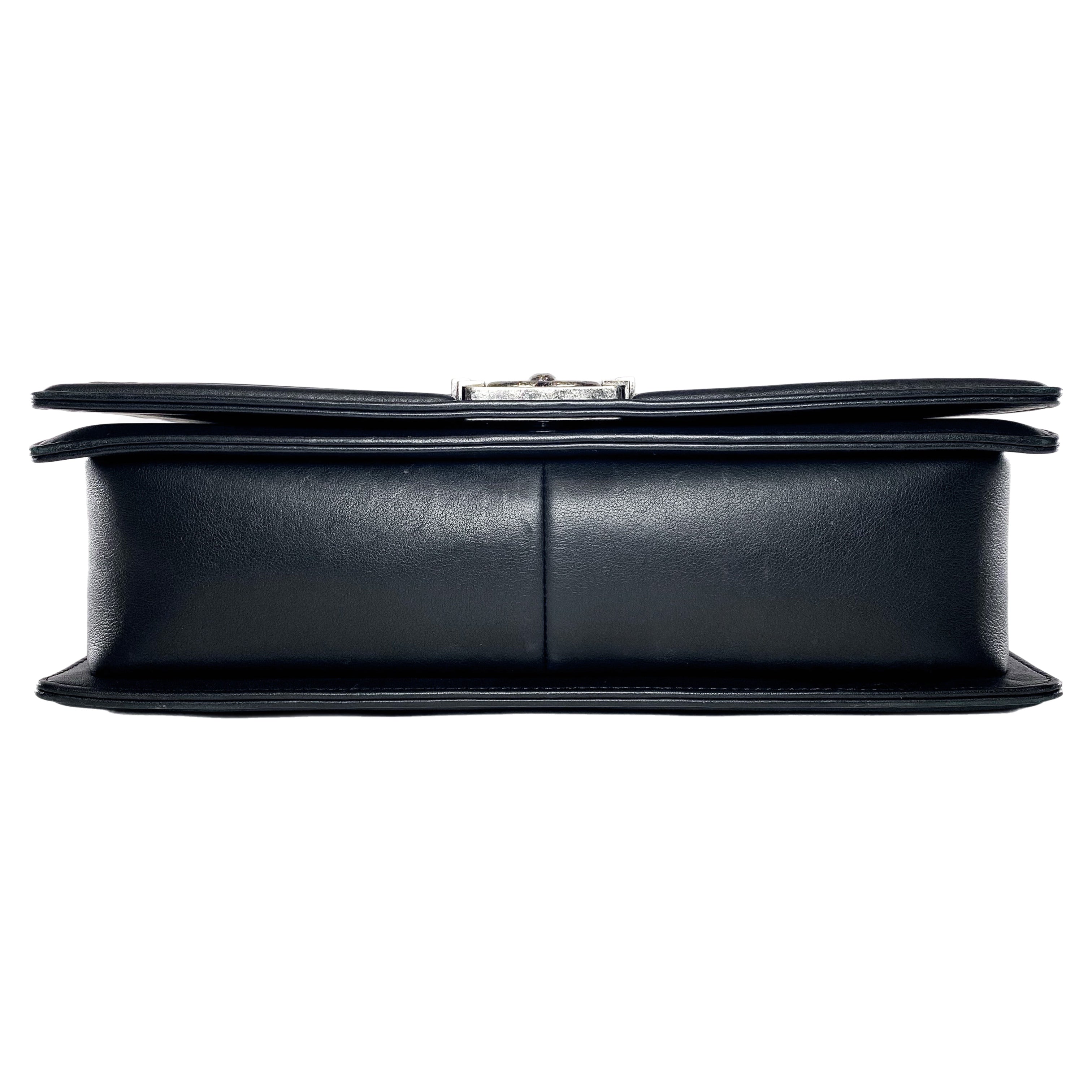 Chanel Black Large Chevron Boy Bag
