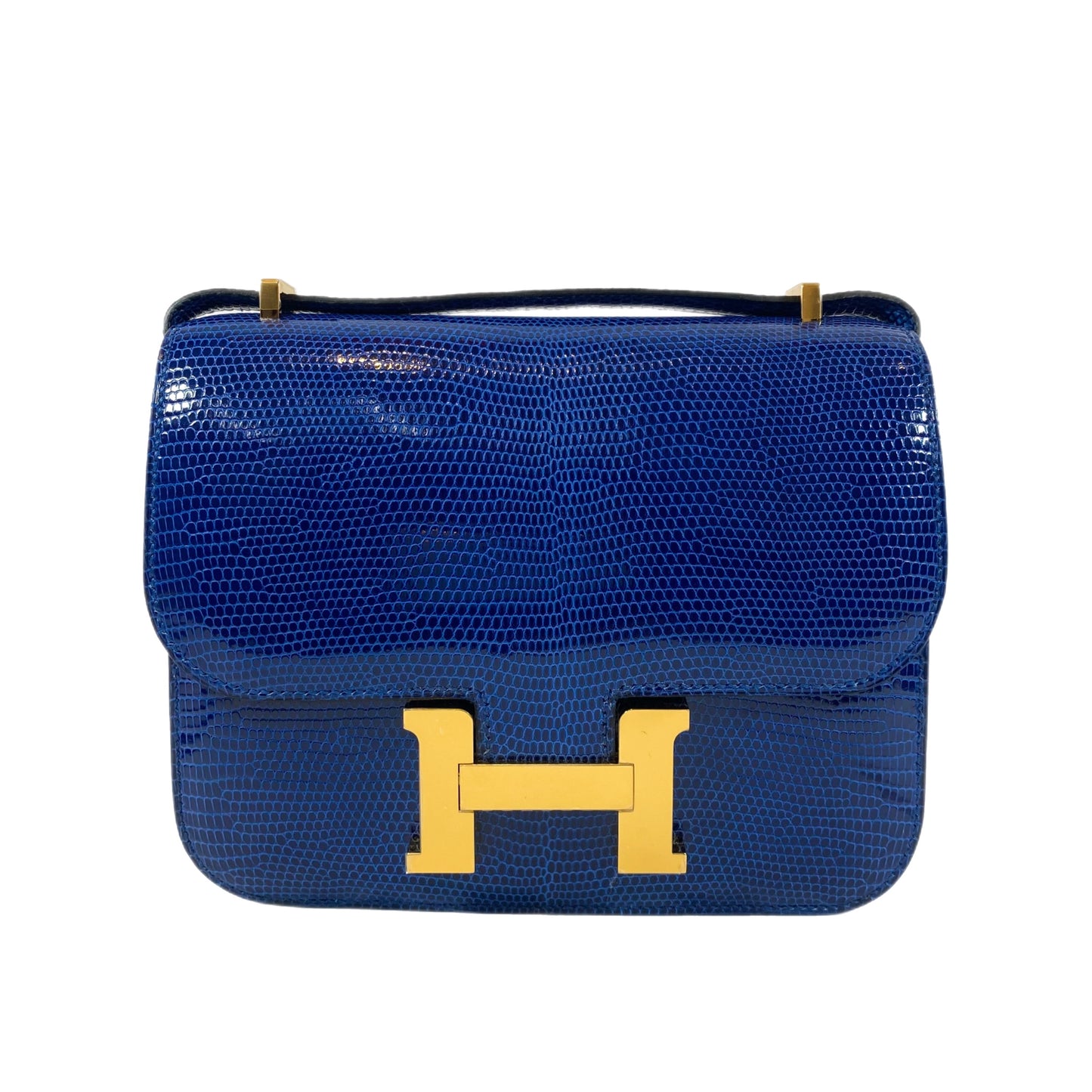 Hermes Constance 18 Bleu Saphir Lizard Gold Hardware