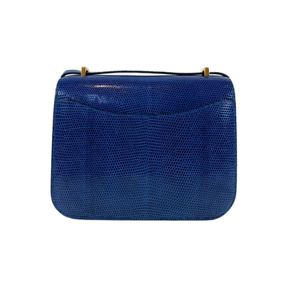 Hermes Constance 18 Bleu Saphir Lizard Gold Hardware
