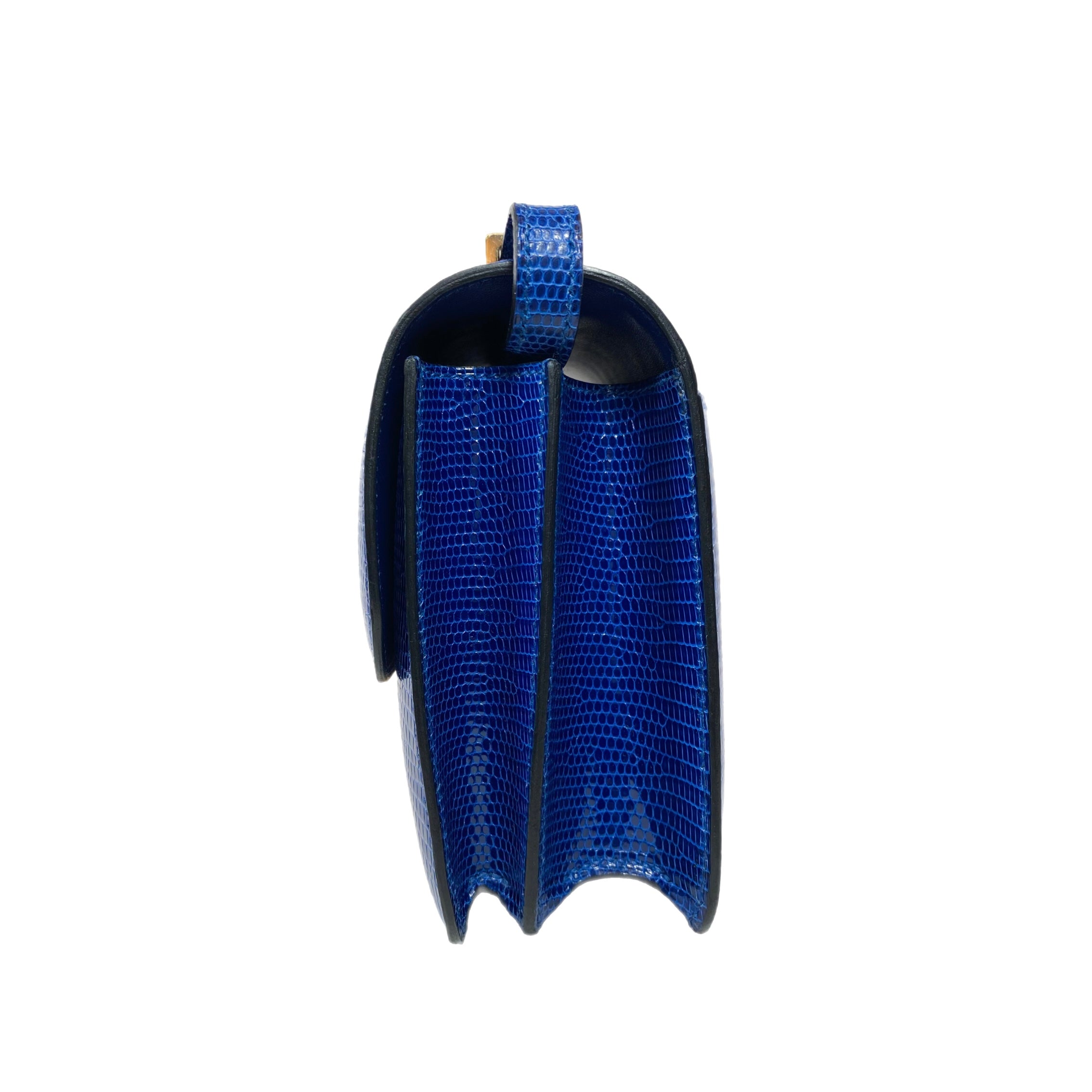 Hermes Constance 18 Bleu Saphir Lizard Gold Hardware