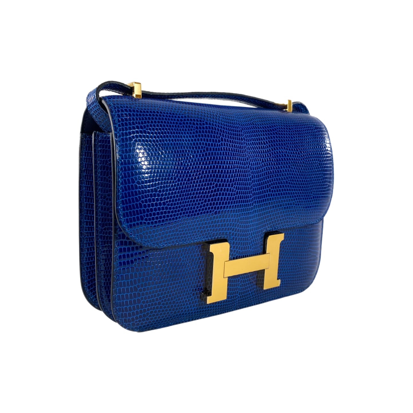 Hermes Constance 18 Bleu Saphir Lizard Gold Hardware