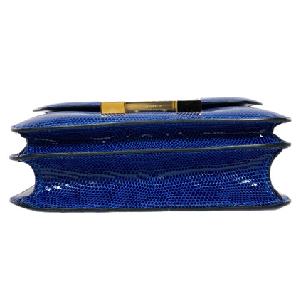 Hermes Constance 18 Bleu Saphir Lizard Gold Hardware