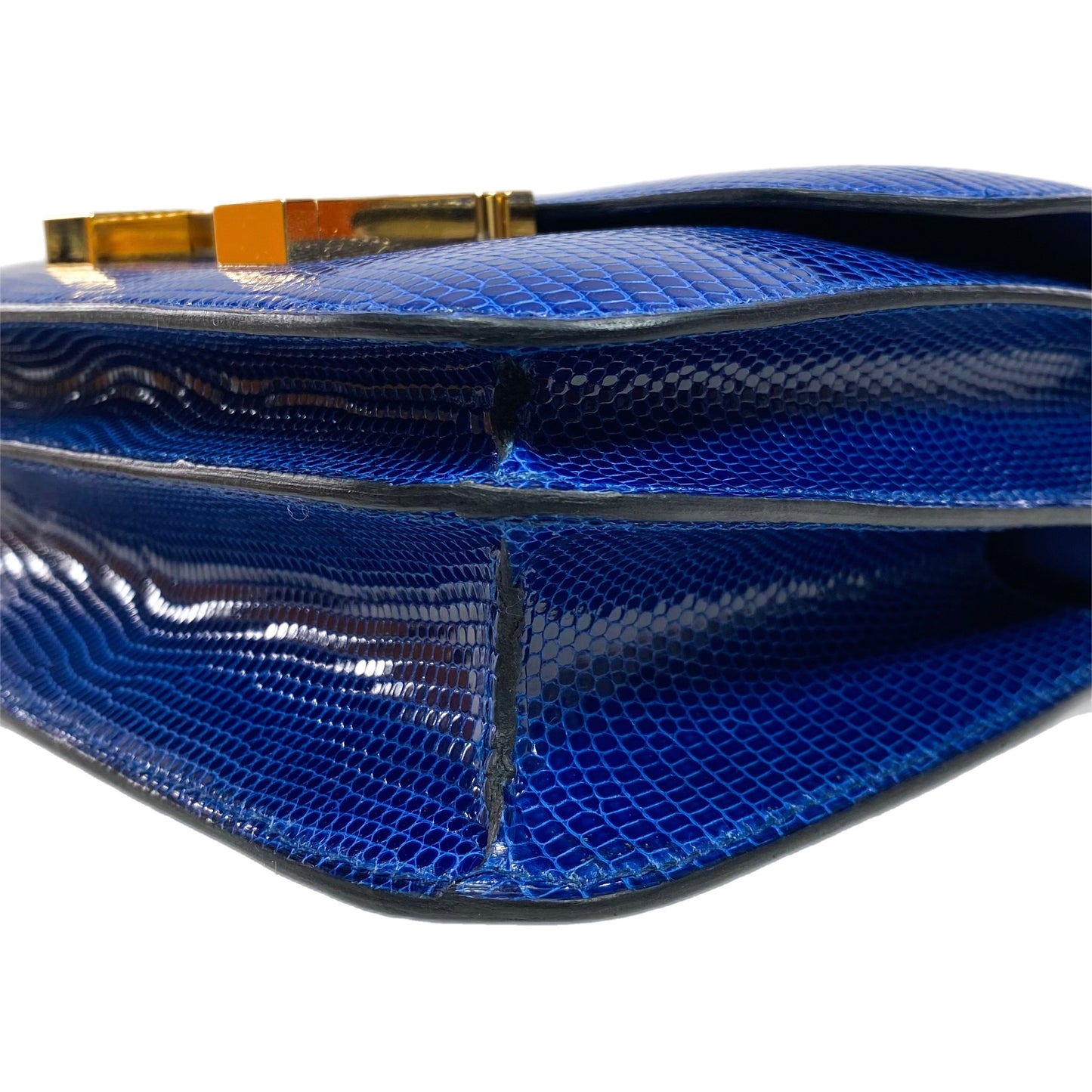 Hermes Constance 18 Bleu Saphir Lizard Gold Hardware