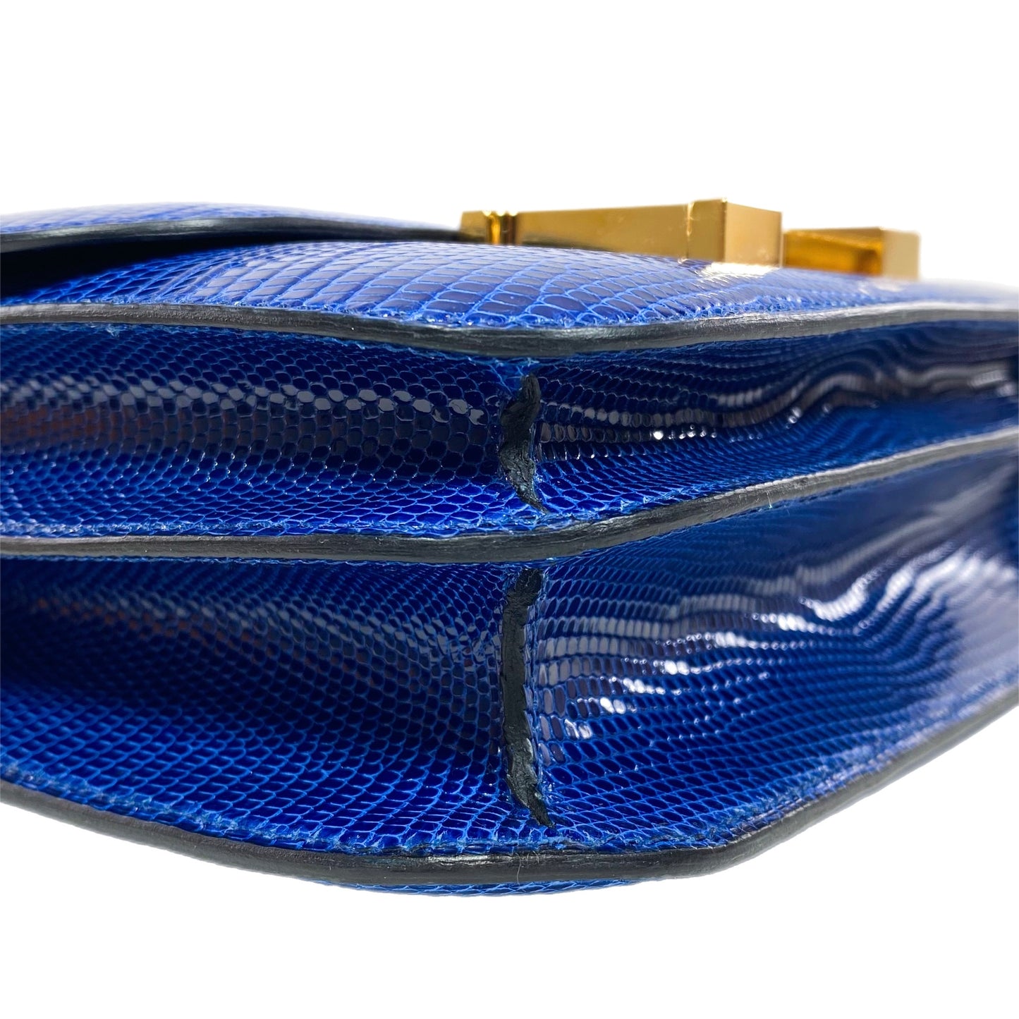 Hermes Constance 18 Bleu Saphir Lizard Gold Hardware