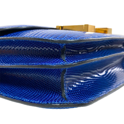 Hermes Constance 18 Bleu Saphir Lizard Gold Hardware