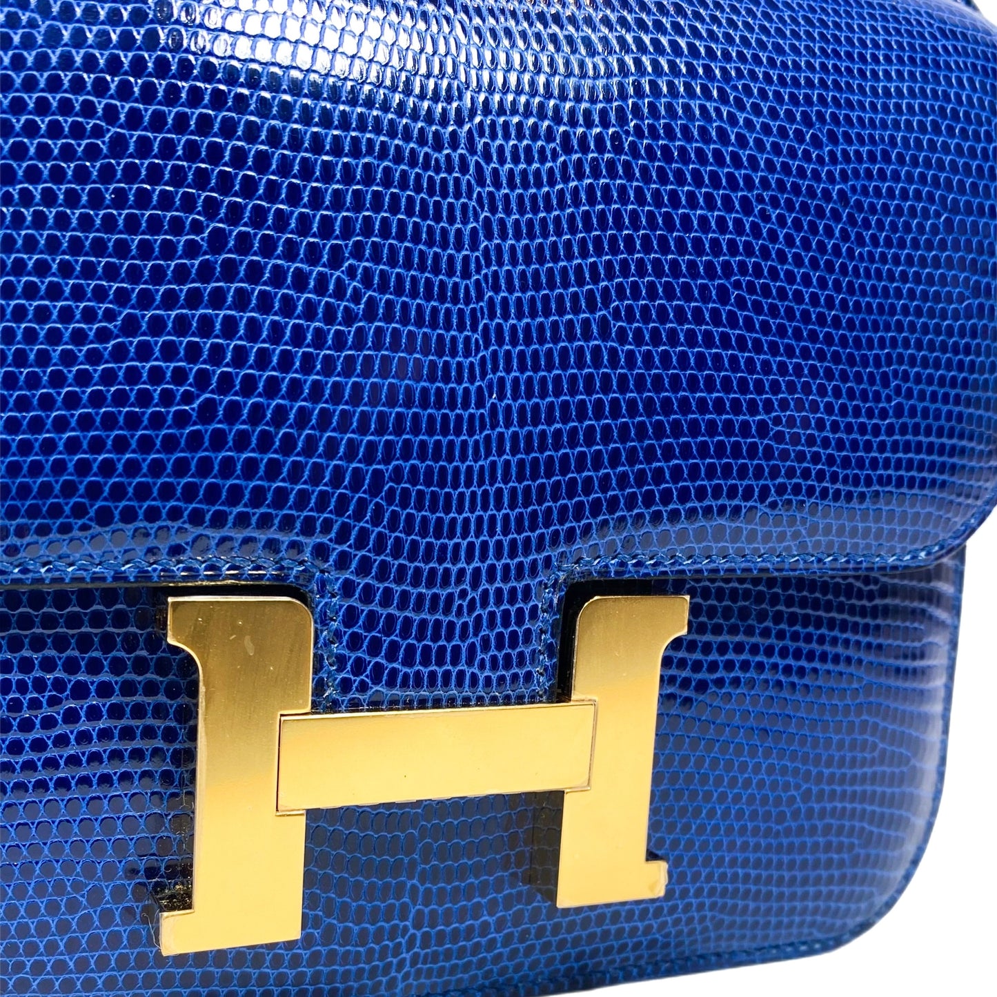 Hermes Constance 18 Bleu Saphir Lizard Gold Hardware