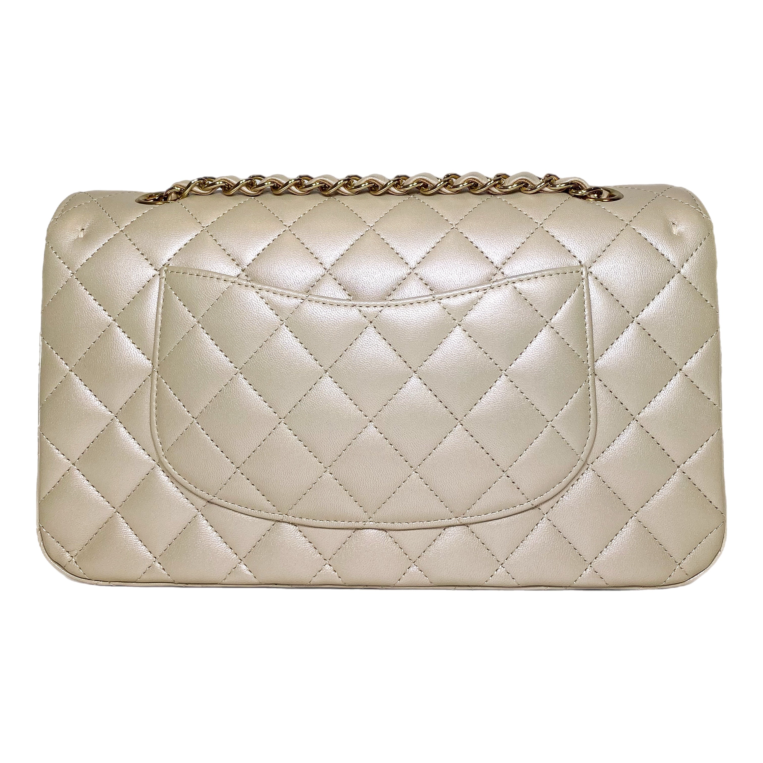 Chanel Iridescent Taupe Medium Double Flap Bag